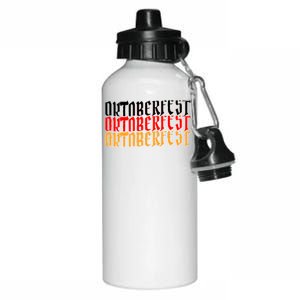 Oktoberfest Word Flag Logo Aluminum Water Bottle