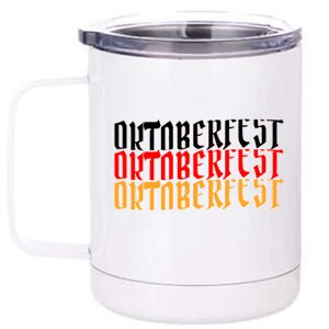 Oktoberfest Word Flag Logo 12 oz Stainless Steel Tumbler Cup