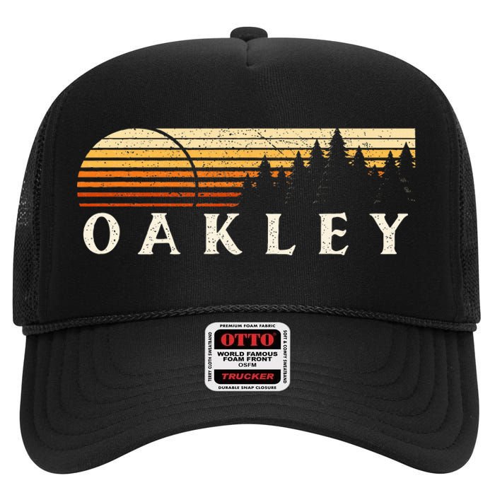 Oakley Ky Vintage Evergreen Sunset Eighties High Crown Mesh Back Trucker Hat