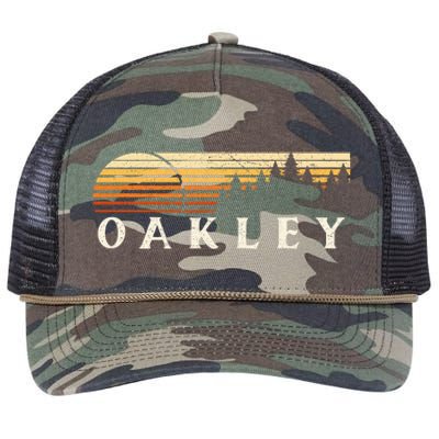 Oakley Ky Vintage Evergreen Sunset Eighties Retro Rope Trucker Hat Cap