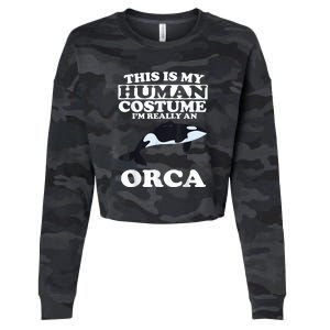 Orca Killer Whale Love Cropped Pullover Crew