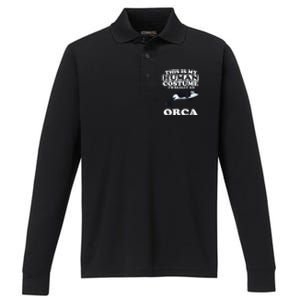 Orca Killer Whale Love Performance Long Sleeve Polo