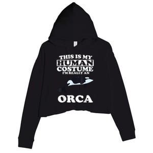 Orca Killer Whale Love Crop Fleece Hoodie