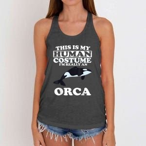 Orca Killer Whale Love Women's Knotted Racerback Tank