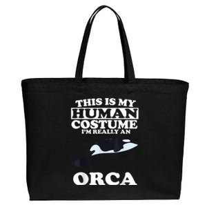 Orca Killer Whale Love Cotton Canvas Jumbo Tote