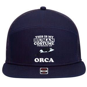 Orca Killer Whale Love 7 Panel Mesh Trucker Snapback Hat