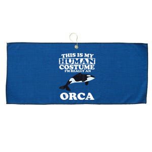 Orca Killer Whale Love Large Microfiber Waffle Golf Towel