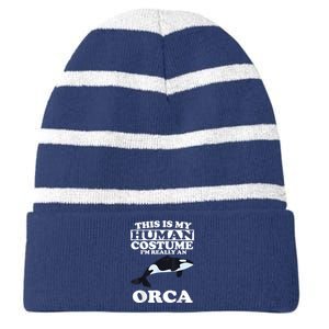 Orca Killer Whale Love Striped Beanie with Solid Band