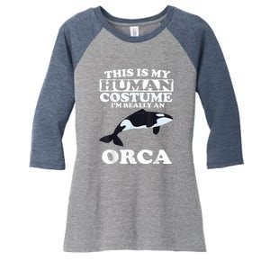 Orca Killer Whale Love Women's Tri-Blend 3/4-Sleeve Raglan Shirt