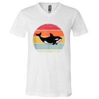 Orca Killer Whale Sea Panda Vintage Retro 80s Style Tank Top V-Neck T-Shirt