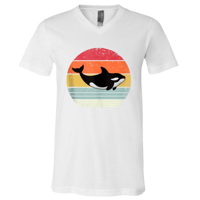 Orca Killer Whale Sea Panda Vintage Retro 80s Style Tank Top V-Neck T-Shirt