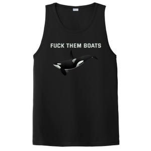 Orca Killer Whale Fuck Them Boats Funny Boat Whale Gift PosiCharge Competitor Tank