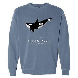 Orca Killer Whalegift Sea Panda #Freewhales By Purify Oceans Gift Garment-Dyed Sweatshirt