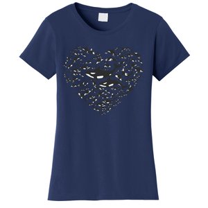 Orcas Killer Whale Love Symbol Heart Women's T-Shirt