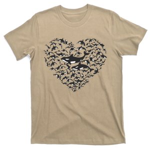 Orcas Killer Whale Love Symbol Heart T-Shirt