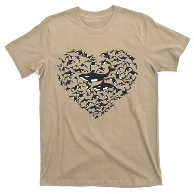 Orcas Killer Whale Love Symbol Heart T-Shirt