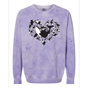 Orca Killer Whale Love Colorblast Crewneck Sweatshirt