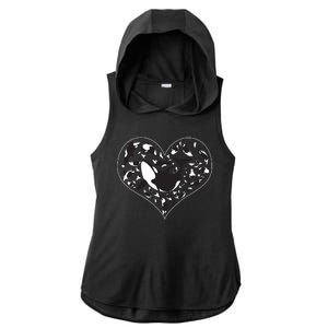 Orca Killer Whale Love Ladies PosiCharge Tri-Blend Wicking Draft Hoodie Tank