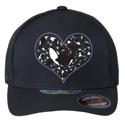 Orca Killer Whale Love Flexfit Unipanel Trucker Cap