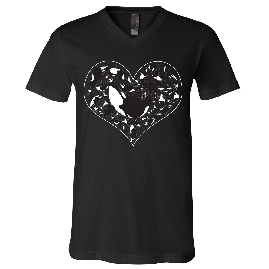 Orca Killer Whale Love V-Neck T-Shirt