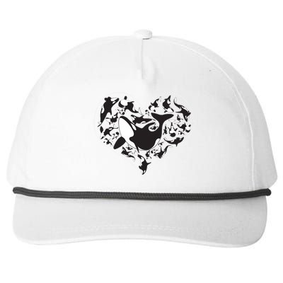 Orca Killer Whale Love Snapback Five-Panel Rope Hat