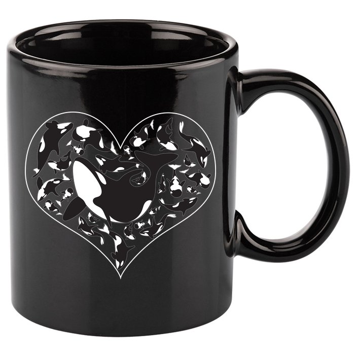 Orca Killer Whale Love 11oz C Handle Ceramic Mug