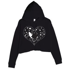 Orca Killer Whale Love Crop Fleece Hoodie