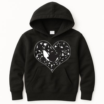 Orca Killer Whale Love Kids Hoodie