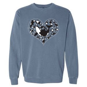 Orca Killer Whale Love Garment-Dyed Sweatshirt