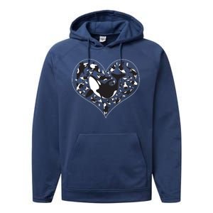 Orca Killer Whale Love Performance Fleece Hoodie