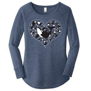 Orca Killer Whale Love Women's Perfect Tri Tunic Long Sleeve Shirt