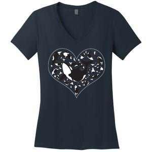 Orca Killer Whale Love Women's V-Neck T-Shirt