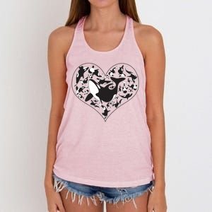 Orca Killer Whale Love Women's Knotted Racerback Tank