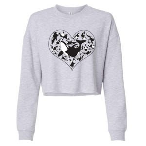 Orca Killer Whale Love Cropped Pullover Crew