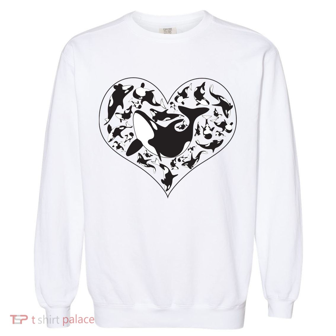 Orca Killer Whale Love Garment-Dyed Sweatshirt