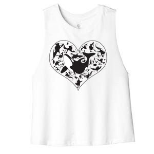 Orca Killer Whale Love Women's Racerback Cropped Tank