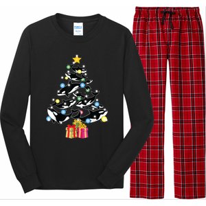 Orca Killer Whale Christmas Tree Orca Whales Lover Gift Long Sleeve Pajama Set