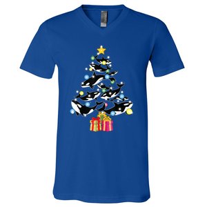 Orca Killer Whale Christmas Tree Orca Whales Lover Gift V-Neck T-Shirt