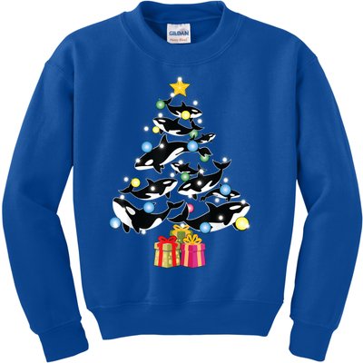 Orca Killer Whale Christmas Tree Orca Whales Lover Gift Kids Sweatshirt