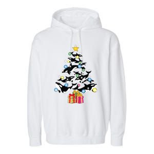 Orca Killer Whale Christmas Tree Orca Whales Lover Gift Garment-Dyed Fleece Hoodie