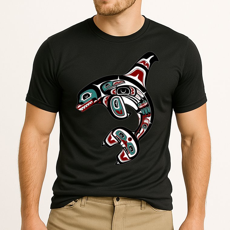 Orca Killer Whale Pacific Northwest Alaska Native American Cooling Performance Crew T-Shirt