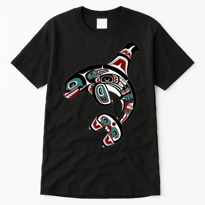 Orca Killer Whale Pacific Northwest Alaska Native American Tall T-Shirt