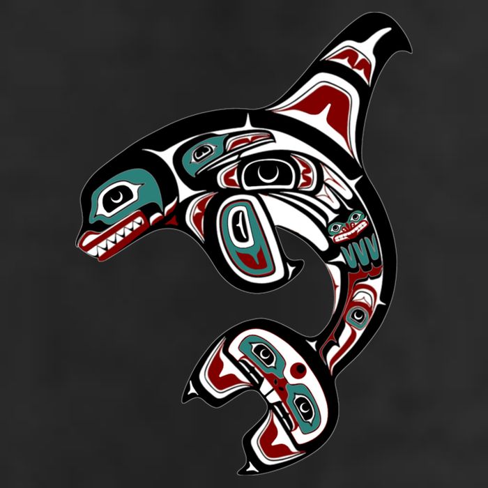 Orca Killer Whale Pacific Northwest Alaska Native American Beanie