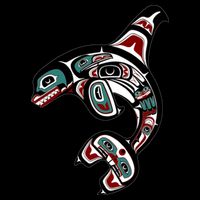 Orca Killer Whale Pacific Northwest Alaska Native American Drawstring Bag