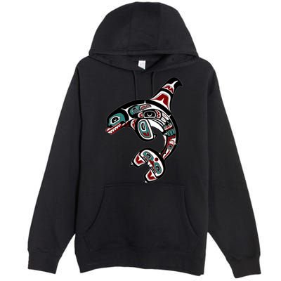 Orca Killer Whale Pacific Northwest Alaska Native American Premium Pullover Hoodie