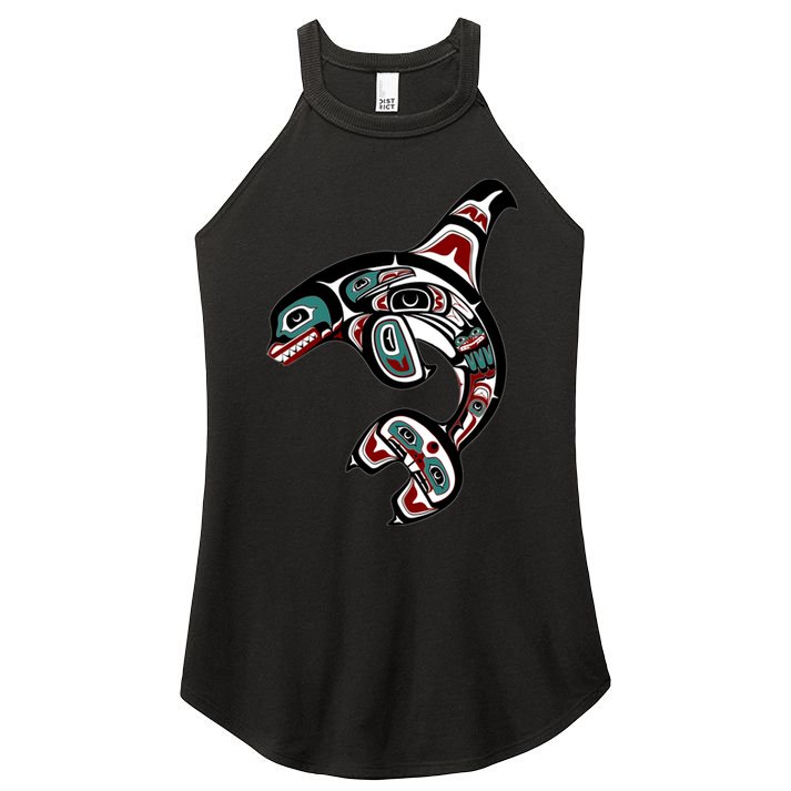 Orca Killer Whale Pacific Northwest Alaska Native American Women's Perfect Tri Rocker Tank