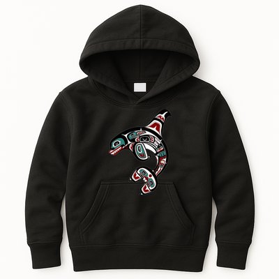 Orca Killer Whale Pacific Northwest Alaska Native American Kids Hoodie