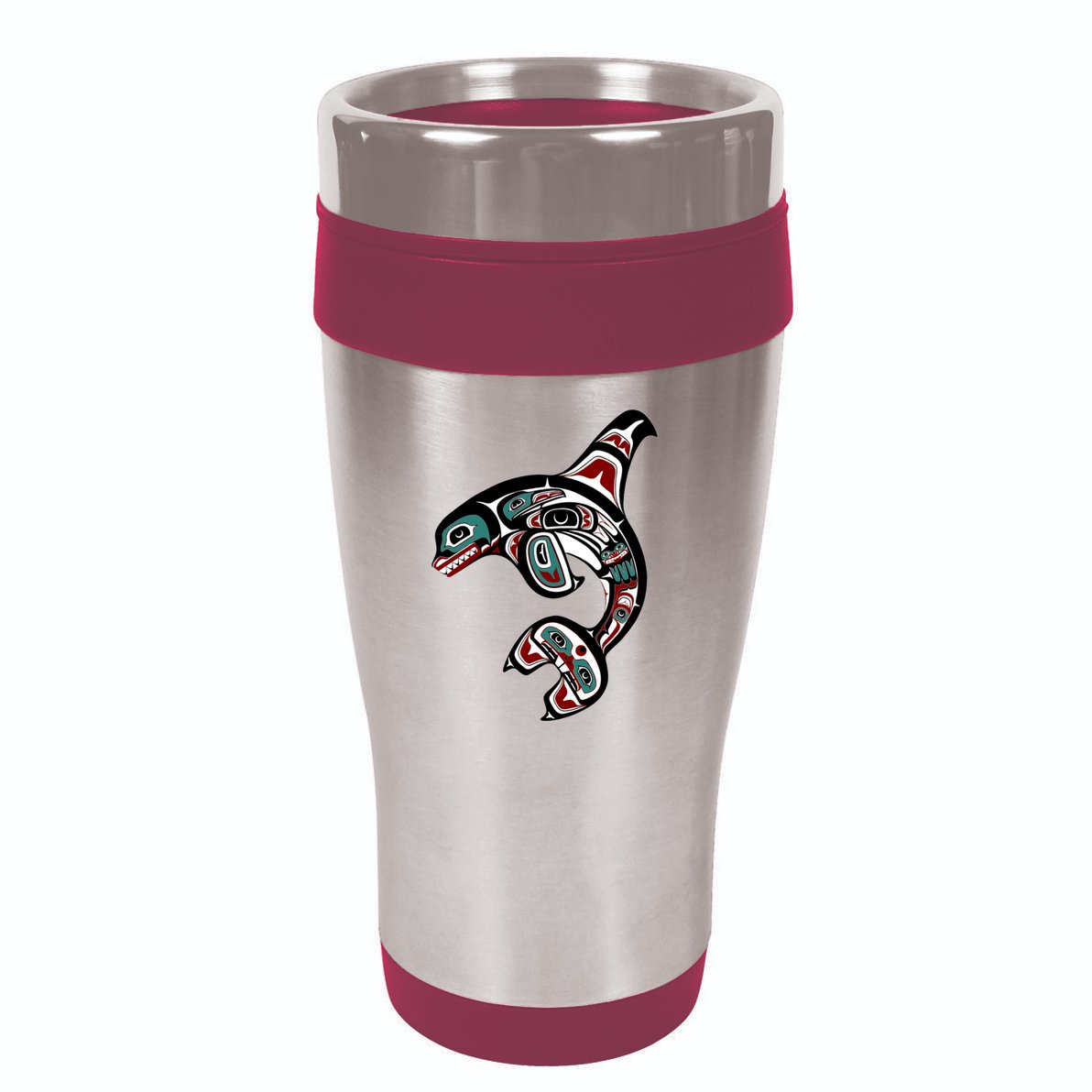 Orca Killer Whale Pacific Northwest Alaska Native American 16oz Travel Tumbler