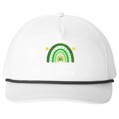 One Lucky 1st Grade Teacher St Patricks Day Teacher Rainbow Graphic Plus Size Snapback Five-Panel Rope Hat