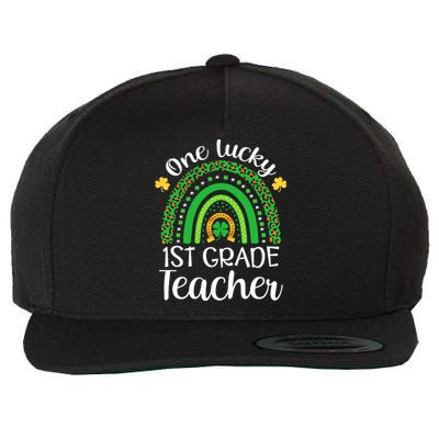 One Lucky 1st Grade Teacher St Patricks Day Teacher Rainbow Graphic Plus Size Wool Snapback Cap